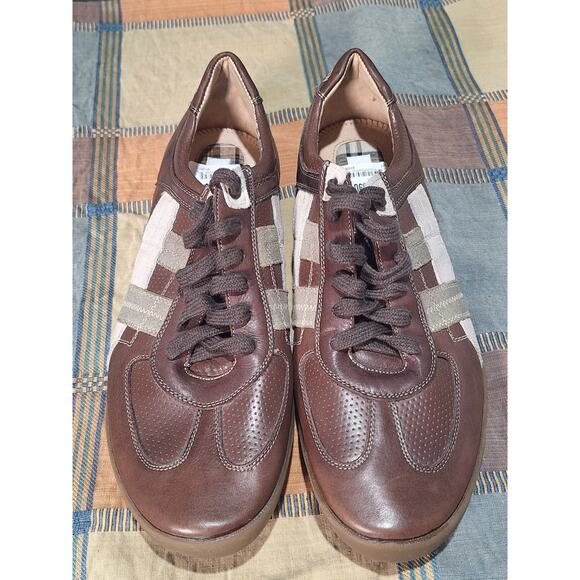 PUZZLE Brown Low-Top Lace-Up Men Steve Madden Zeale Brown Leather Casual Sneakers Mens Size 10 NOS 2010